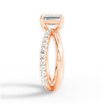 Jennifer Emerald Cut Lab Grown Diamond 18Kt Rose Gold Engagement Ring - View 2