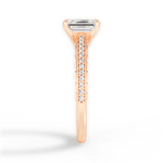 Caroline Emerald Cut Lab Grown Diamond 18Kt Rose Gold Engagement Ring - View 3