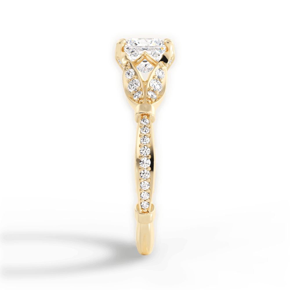 Geraldine Princess Cut Lab Grown Diamond 18Kt Yellow Gold Engagement Ring - View 3