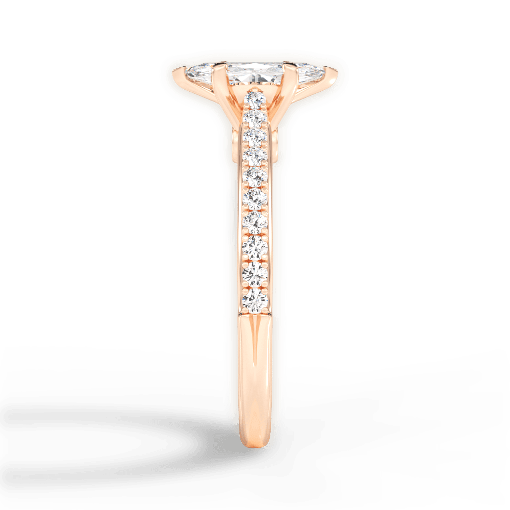Frances Marquise Cut Lab Grown Diamond 18Kt Rose Gold Engagement Ring - View 4