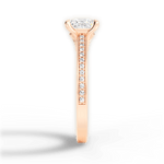 Donna Princess Cut Lab Grown Diamond 18Kt Rose Gold Engagement Ring - View 3