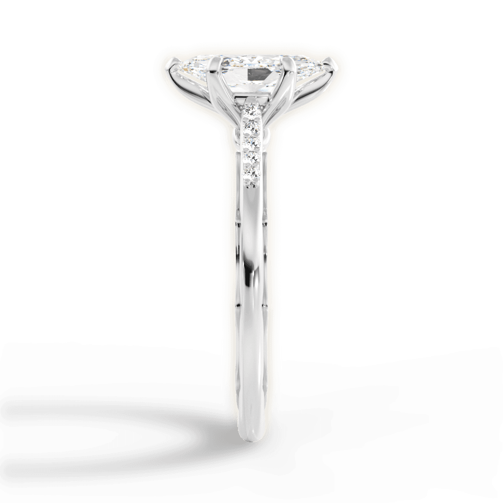 Christina Marquise Cut Lab Grown Diamond Platinum Engagement Ring - View 4