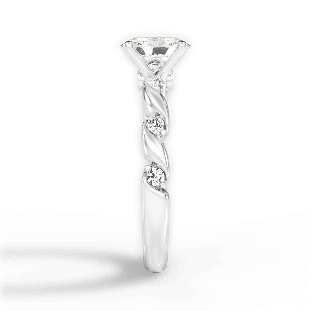 Emma Oval Cut Lab Grown Diamond 18Kt White Gold Engagement Ring - View 3