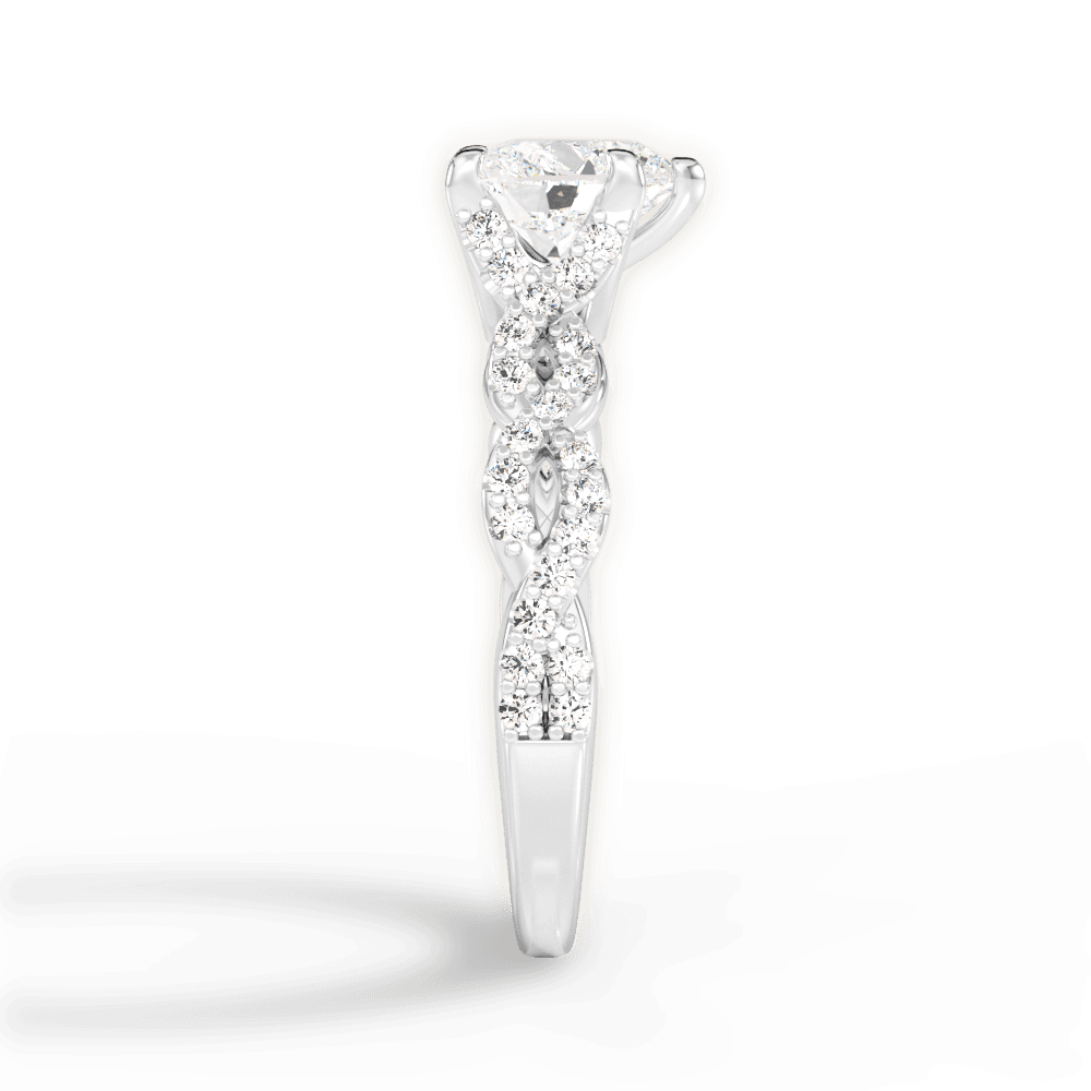 Justine Heart Cut Lab Grown Diamond Platinum Engagement Ring - View 4