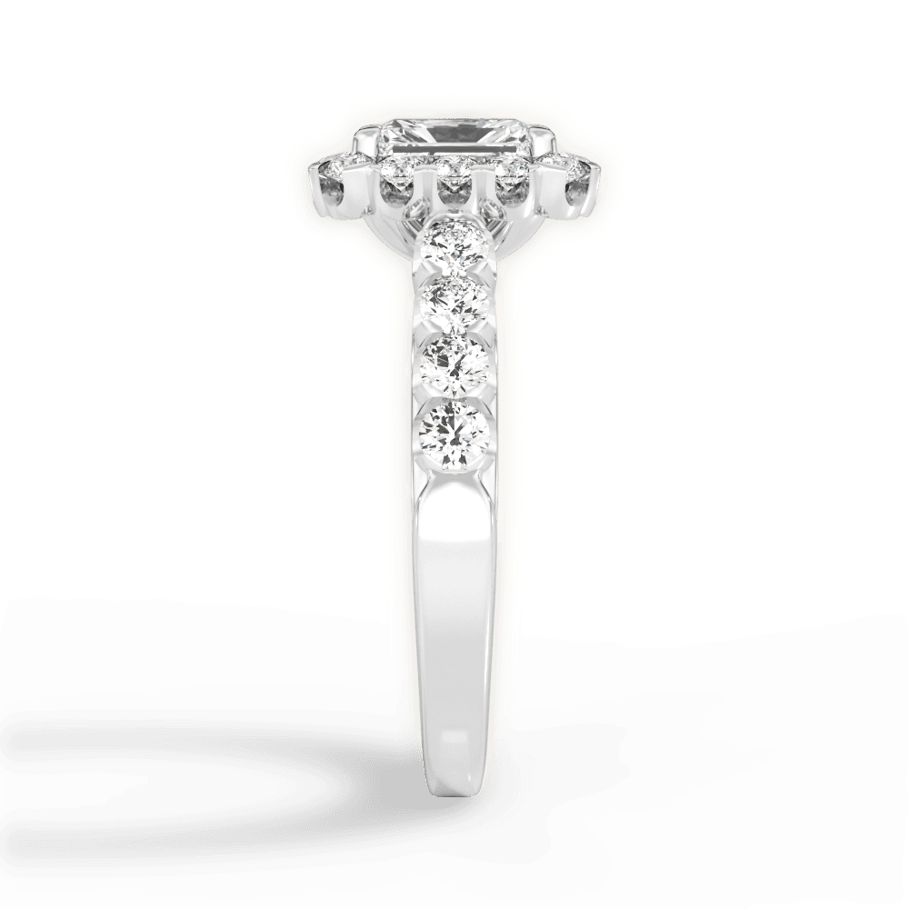 Lacey Radiant Cut Lab Grown Diamond 18Kt White Gold Engagement Ring - View 2