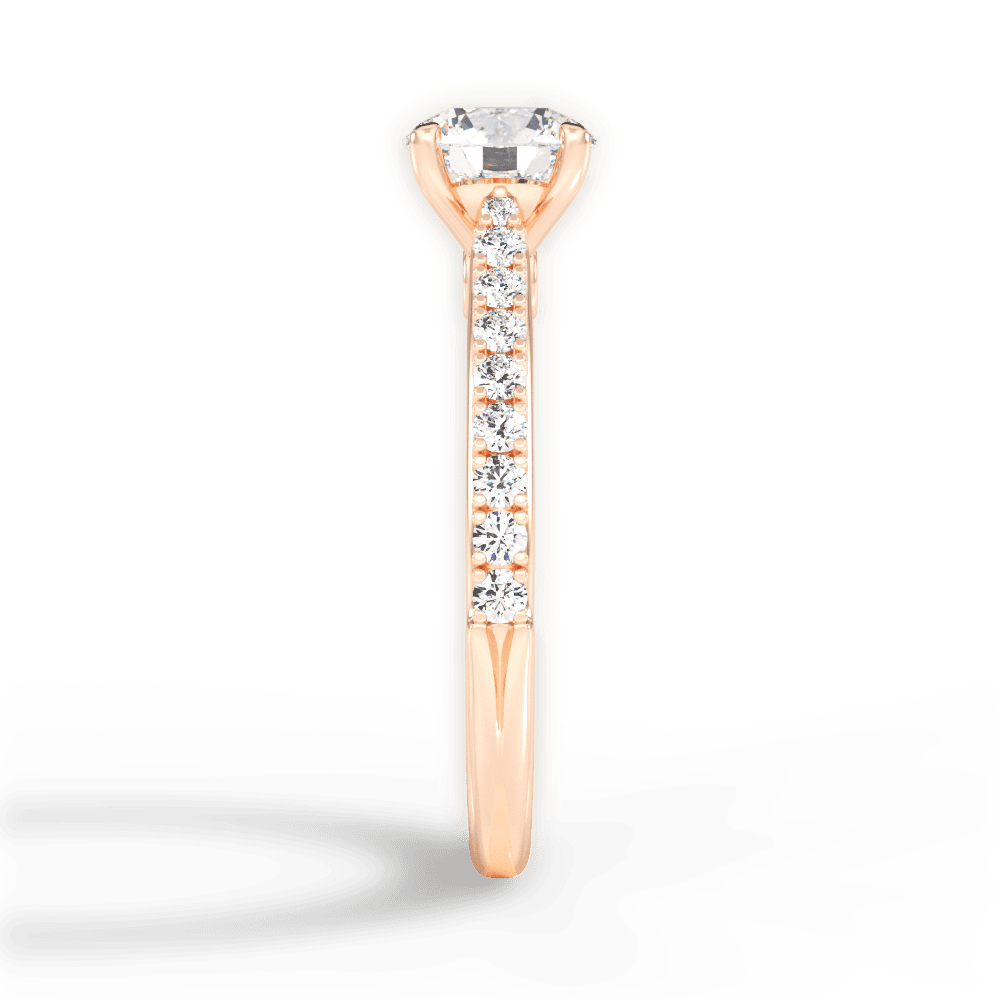 Frances Round Cut Lab Grown Diamond 18Kt Rose Gold Engagement Ring - View 3