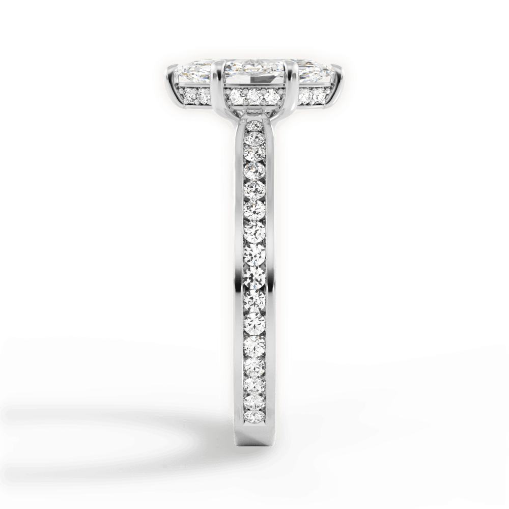 Katelyn Marquise Cut Lab Grown Diamond 14Kt White Gold Engagement Ring - View 4