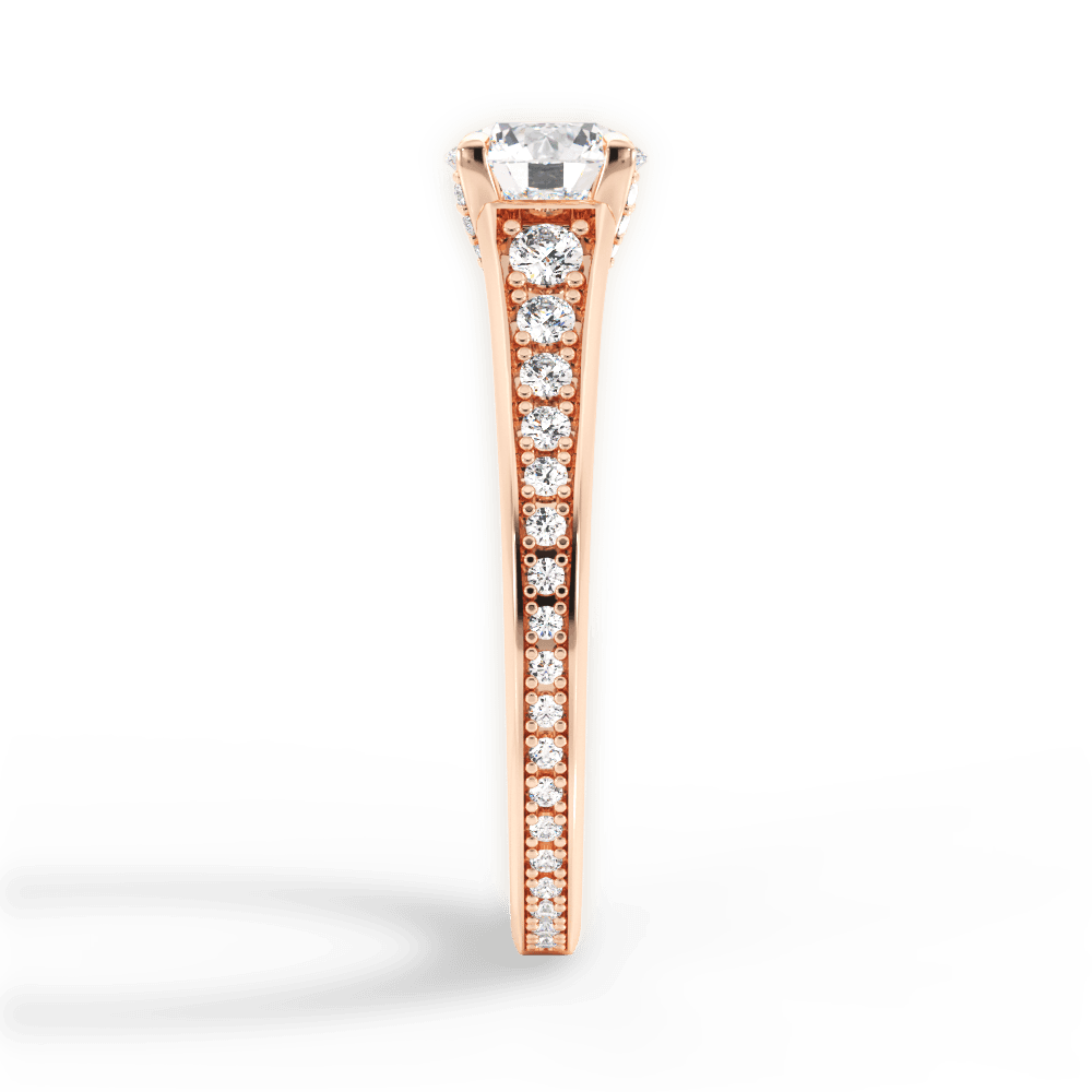 Leslie Round Cut Lab Grown Diamond 18Kt Rose Gold Engagement Ring - View 3