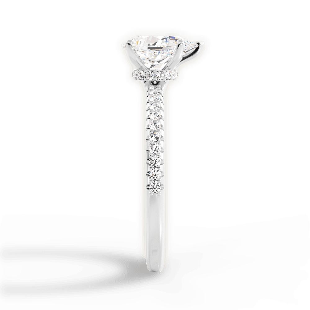 Giselle Pear Cut Lab Grown Diamond 18Kt White Gold Engagement Ring - View 2