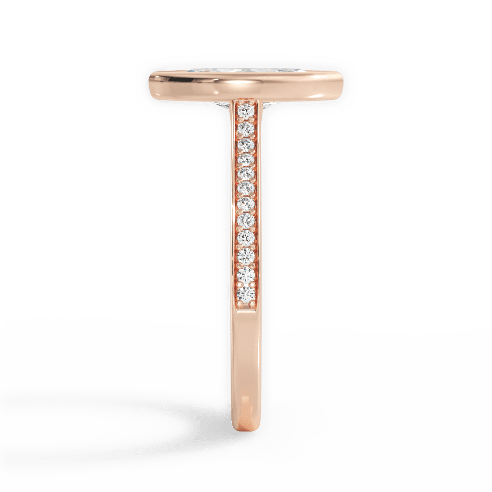Deanna Marquise Cut Lab Grown Diamond 18Kt Rose Gold Engagement Ring - View 3