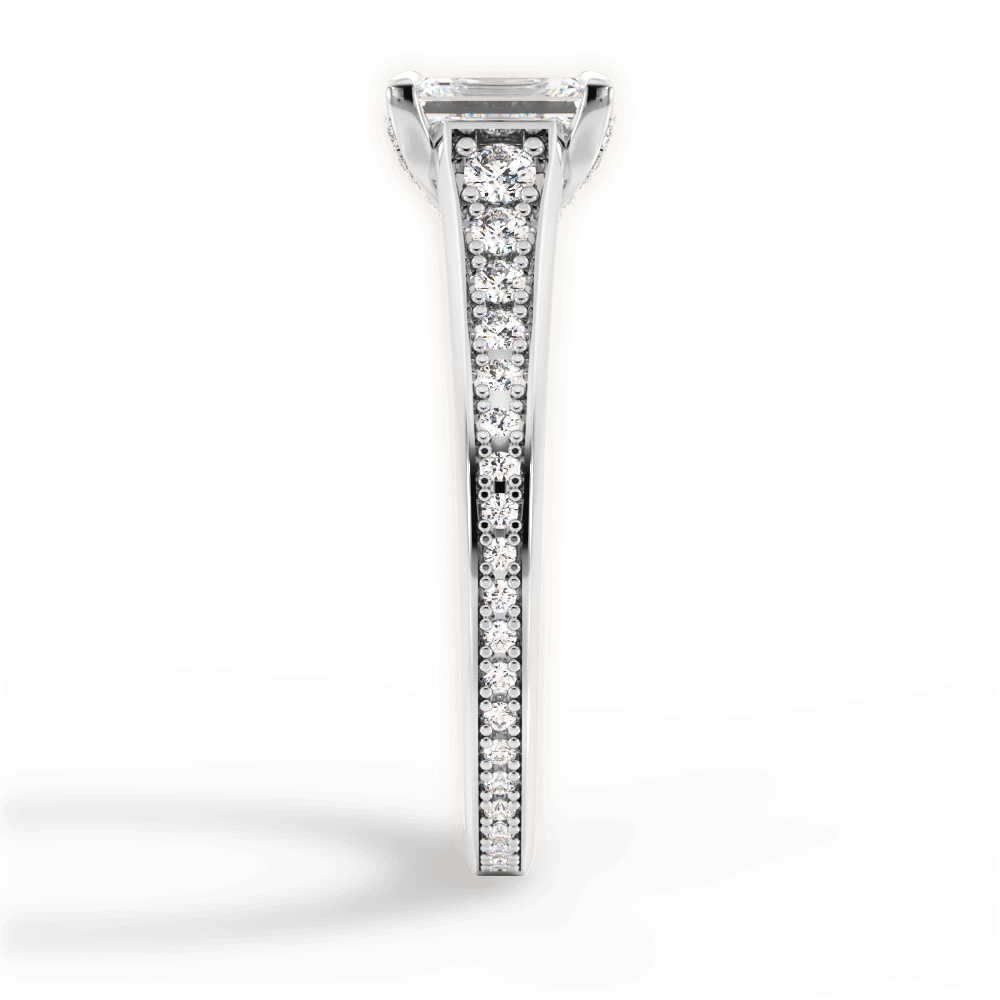 Leslie Emerald Cut Lab Grown Diamond 18Kt White Gold Engagement Ring - View 4