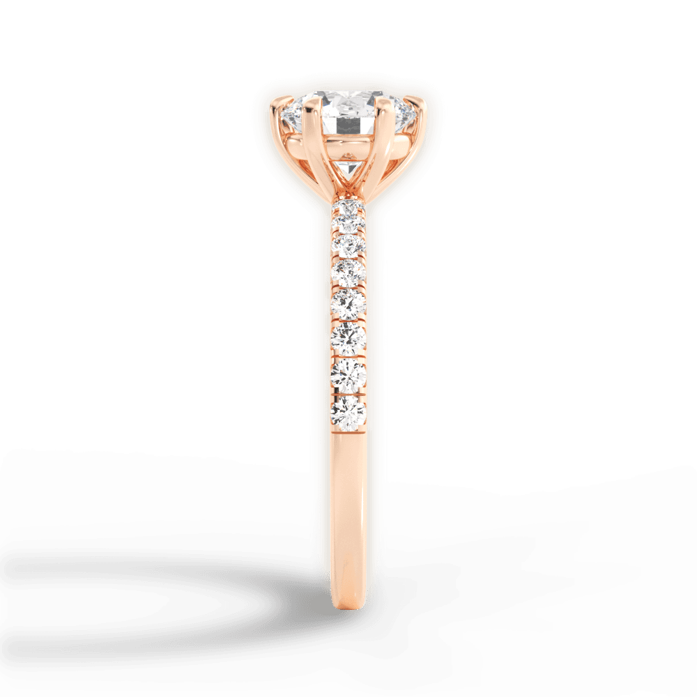 Eleanor Round Cut Lab Grown Diamond 18Kt Rose Gold Engagement Ring - View 2