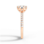 Eleanor Round Cut Lab Grown Diamond 18Kt Rose Gold Engagement Ring - View 2