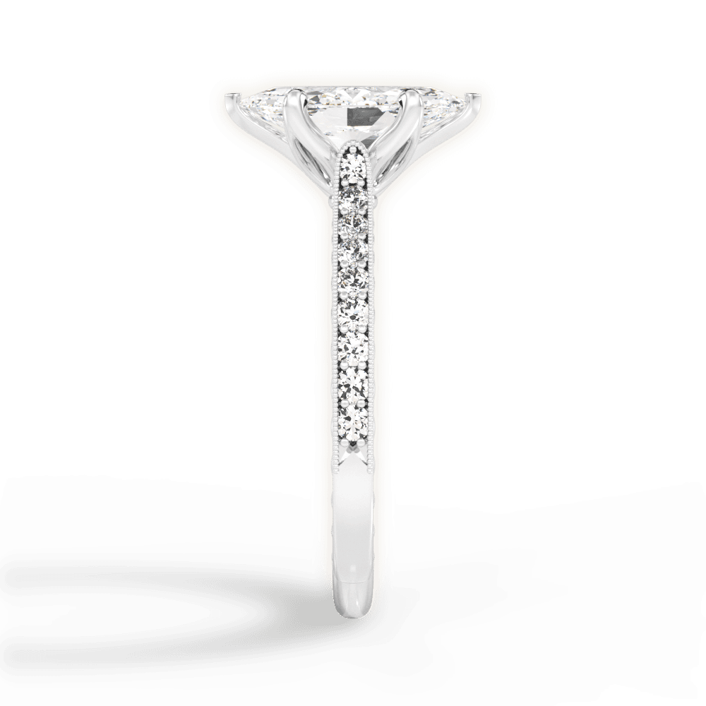 Gilda Marquise Cut Lab Grown Diamond 18Kt White Gold Engagement Ring - View 4