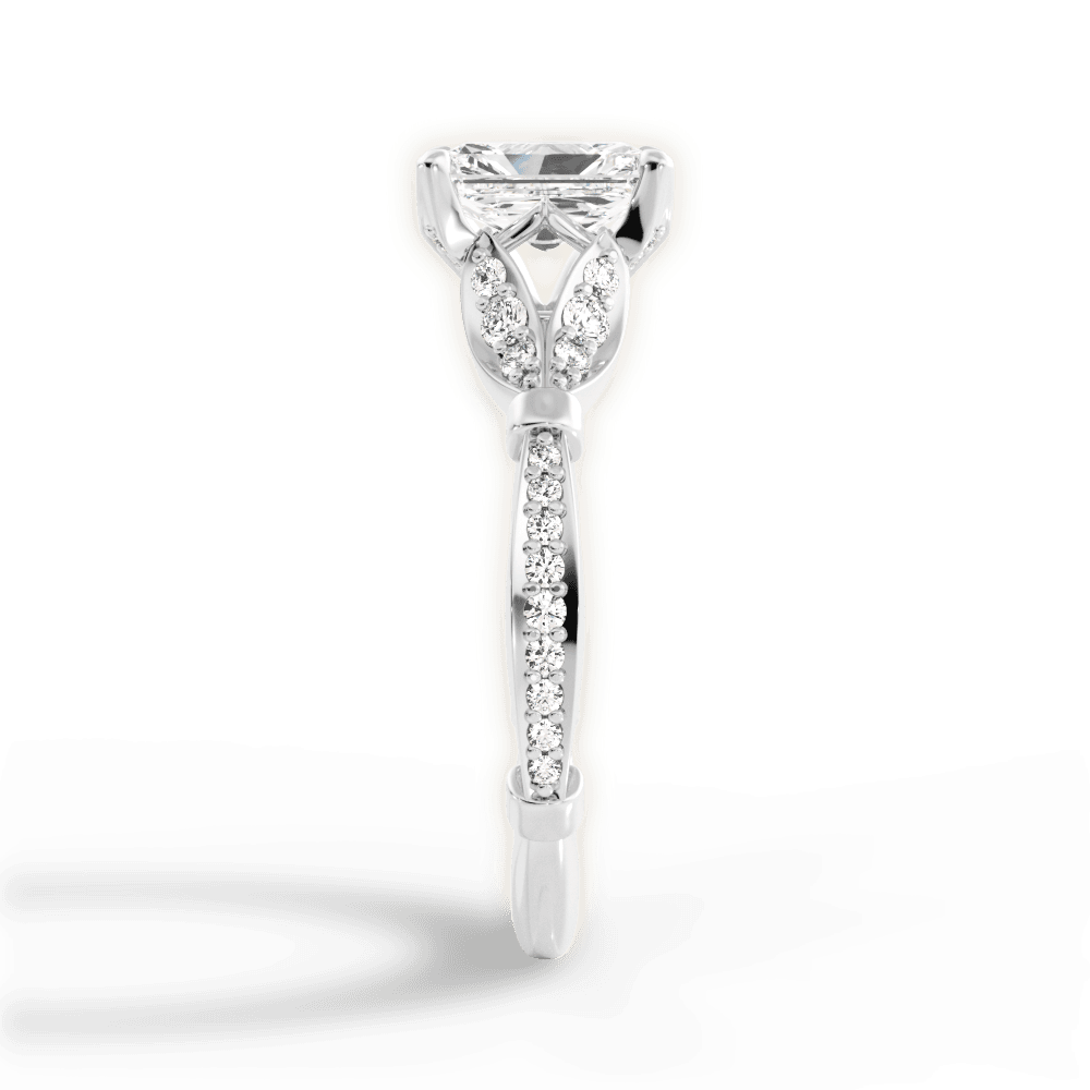 Geraldine Radiant Cut Lab Grown Diamond 14Kt White Gold Engagement Ring - View 4