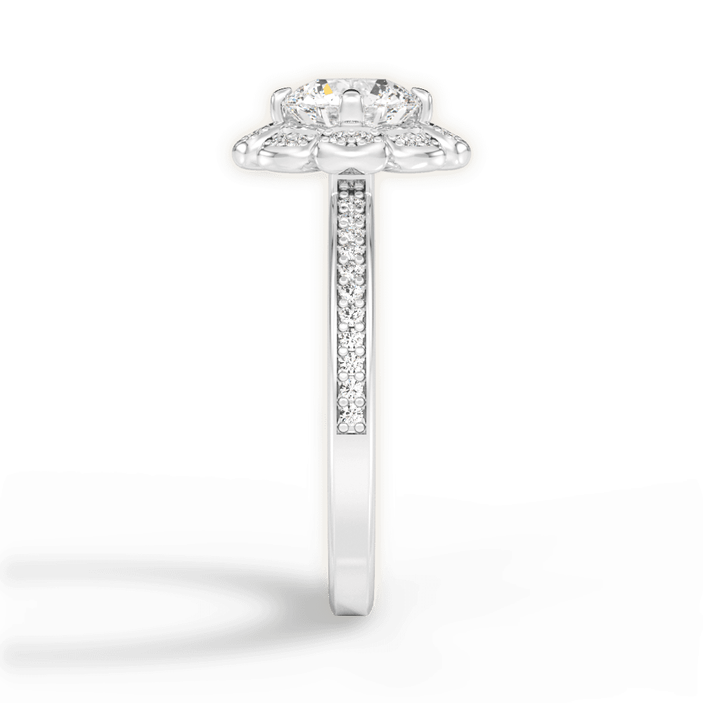 Hayley Round Cut Lab Grown Diamond 18Kt White Gold Engagement Ring - View 4