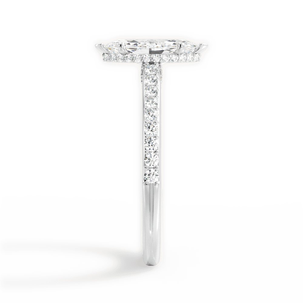Joan Marquise Cut Lab Grown Diamond Platinum Engagement Ring - View 4