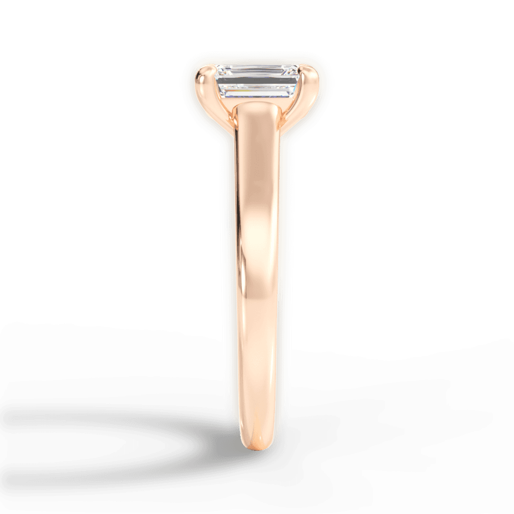 Ariana Emerald Cut Lab Grown Diamond 18Kt Rose Gold Engagement Ring - View 3