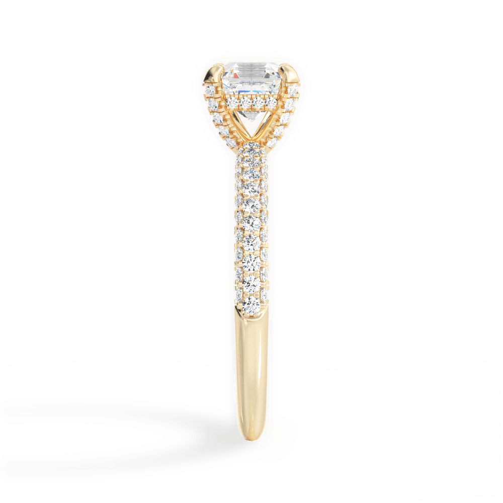 Lisa Asscher Cut Lab Grown Diamond 18Kt Yellow Gold Engagement Ring - View 2