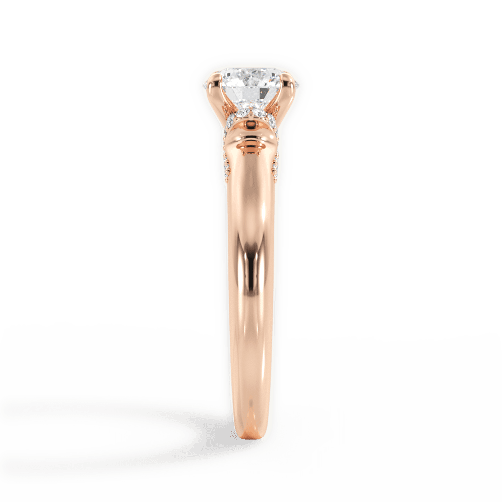 Florence Round Cut Lab Grown Diamond 18Kt Rose Gold Engagement Ring - View 4