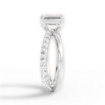 Jennifer Emerald Cut Lab Grown Diamond 14Kt White Gold Engagement Ring - View 2