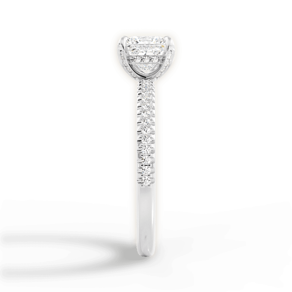 Helen Princess Cut Lab Grown Diamond 18Kt White Gold Engagement Ring - View 3