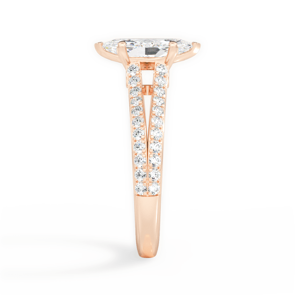 Kendra Marquise Cut Lab Grown Diamond 18Kt Rose Gold Engagement Ring - View 4