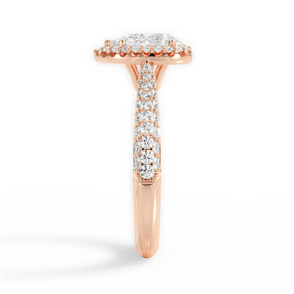 Lucy Pear Cut Lab Grown Diamond 18Kt Rose Gold Engagement Ring - View 2