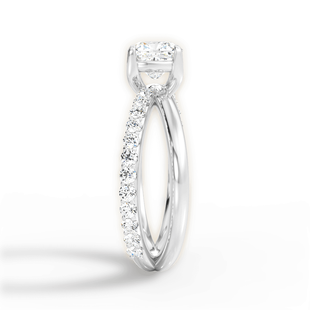 Jennifer Cushion Cut Lab Grown Diamond 18Kt White Gold Engagement Ring - View 4