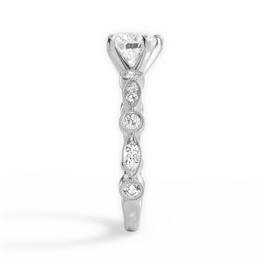 Edith Heart Cut Lab Grown Diamond 14Kt White Gold Engagement Ring - View 4