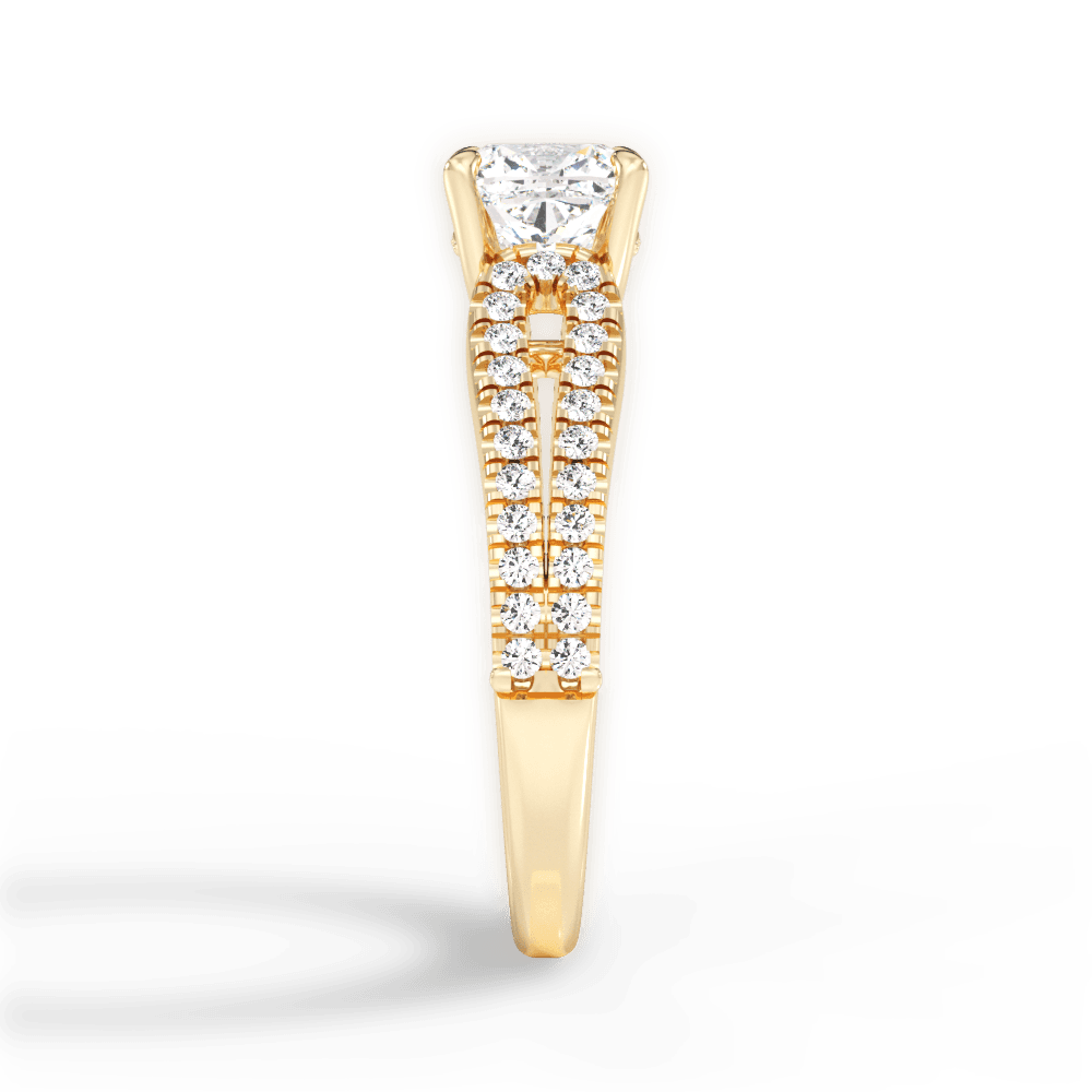 Jessica Cushion Cut Lab Grown Diamond 18Kt Yellow Gold Engagement Ring - View 3