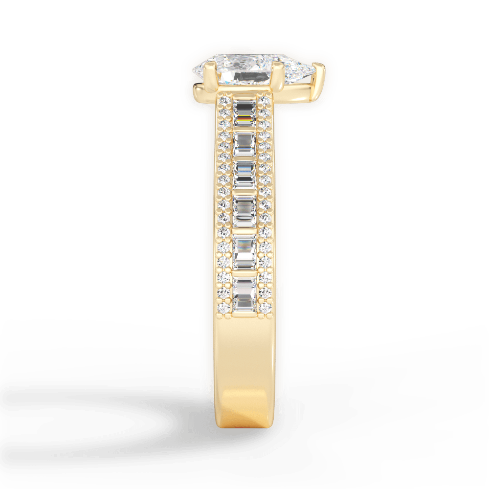 Lynn Pear Cut Lab Grown Diamond 18Kt Yellow Gold Engagement Ring - View 3