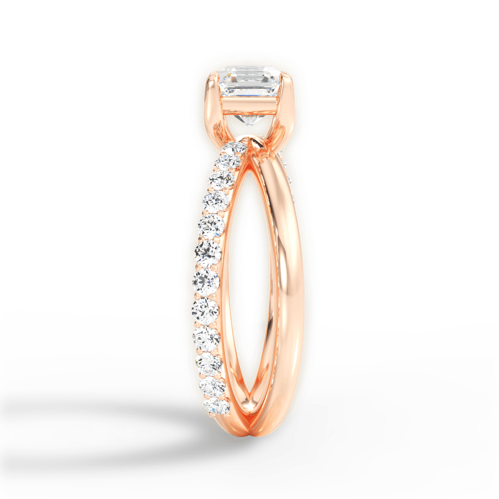 Jennifer Asscher Cut Lab Grown Diamond 18Kt Rose Gold Engagement Ring - View 3