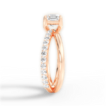 Jennifer Asscher Cut Lab Grown Diamond 18Kt Rose Gold Engagement Ring - View 3