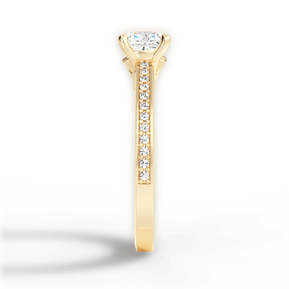 Donna Cushion Cut Lab Grown Diamond 18Kt Yellow Gold Engagement Ring - View 4