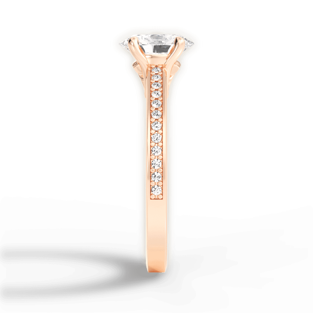 Donna Oval Cut Lab Grown Diamond 18Kt Rose Gold Engagement Ring - View 3