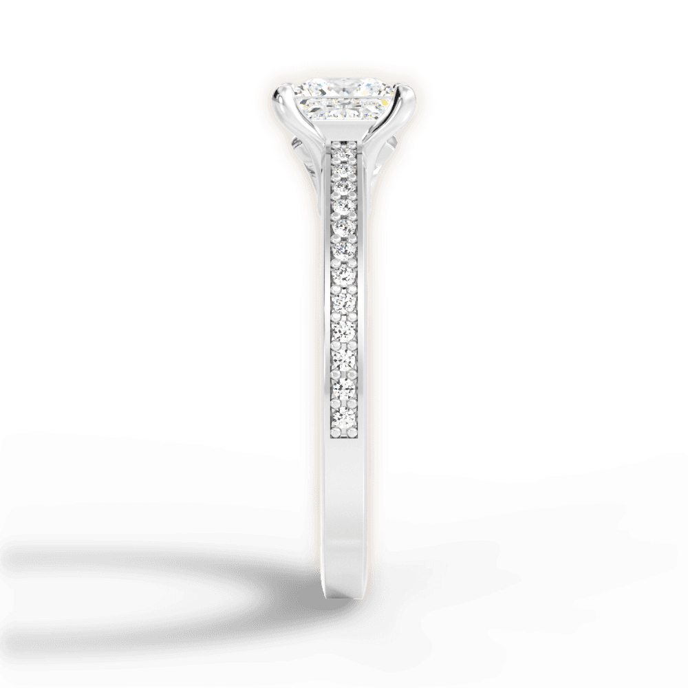 Donna Princess Cut Lab Grown Diamond 14Kt White Gold Engagement Ring - View 4