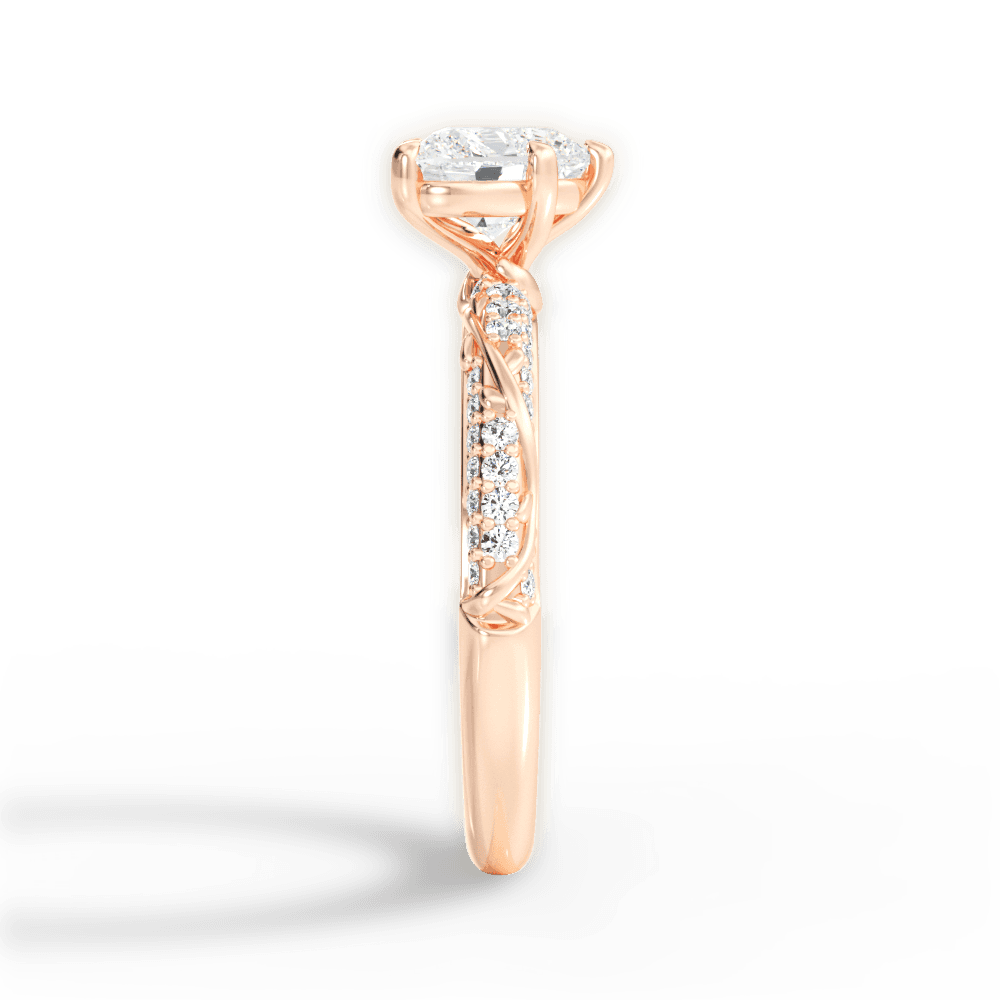Gloria Heart Cut Lab Grown Diamond 18Kt Rose Gold Engagement Ring - View 2
