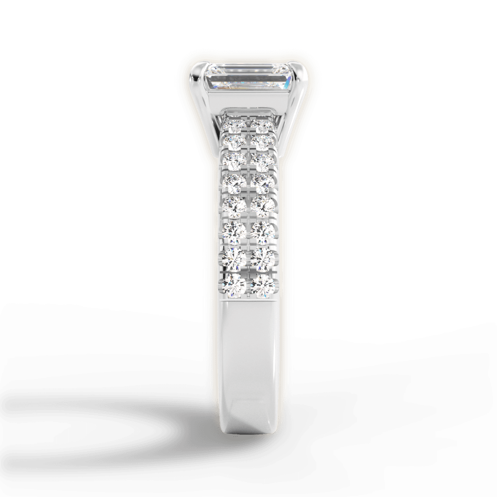 Kayla Emerald Cut Lab Grown Diamond Platinum Engagement Ring - View 2