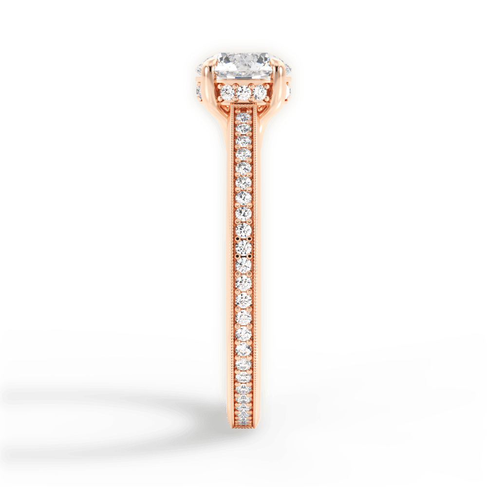 Janet Round Cut Lab Grown Diamond 18Kt Rose Gold Engagement Ring - View 3