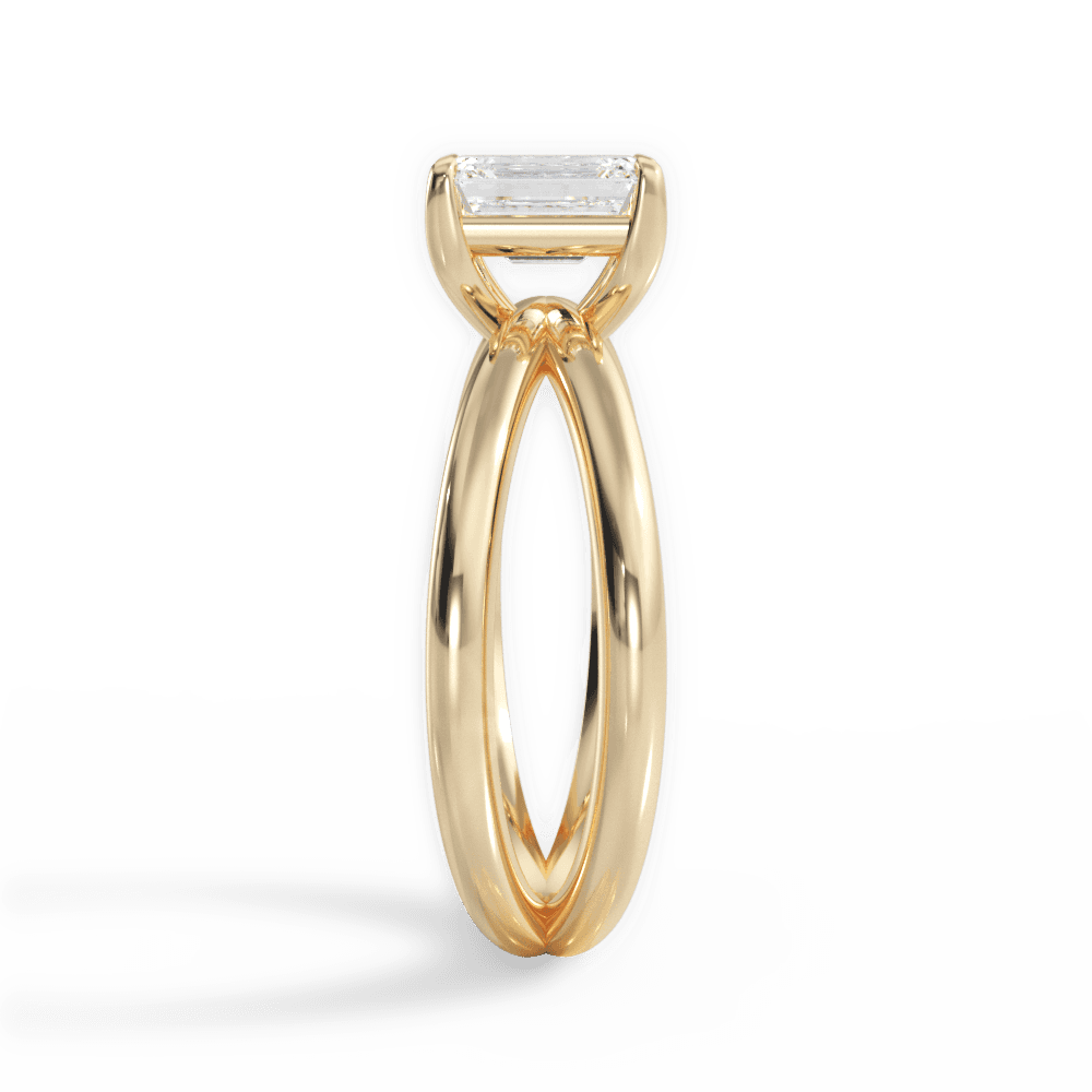 Ada Emerald Cut Lab Grown Diamond 18Kt Yellow Gold Engagement Ring - View 3