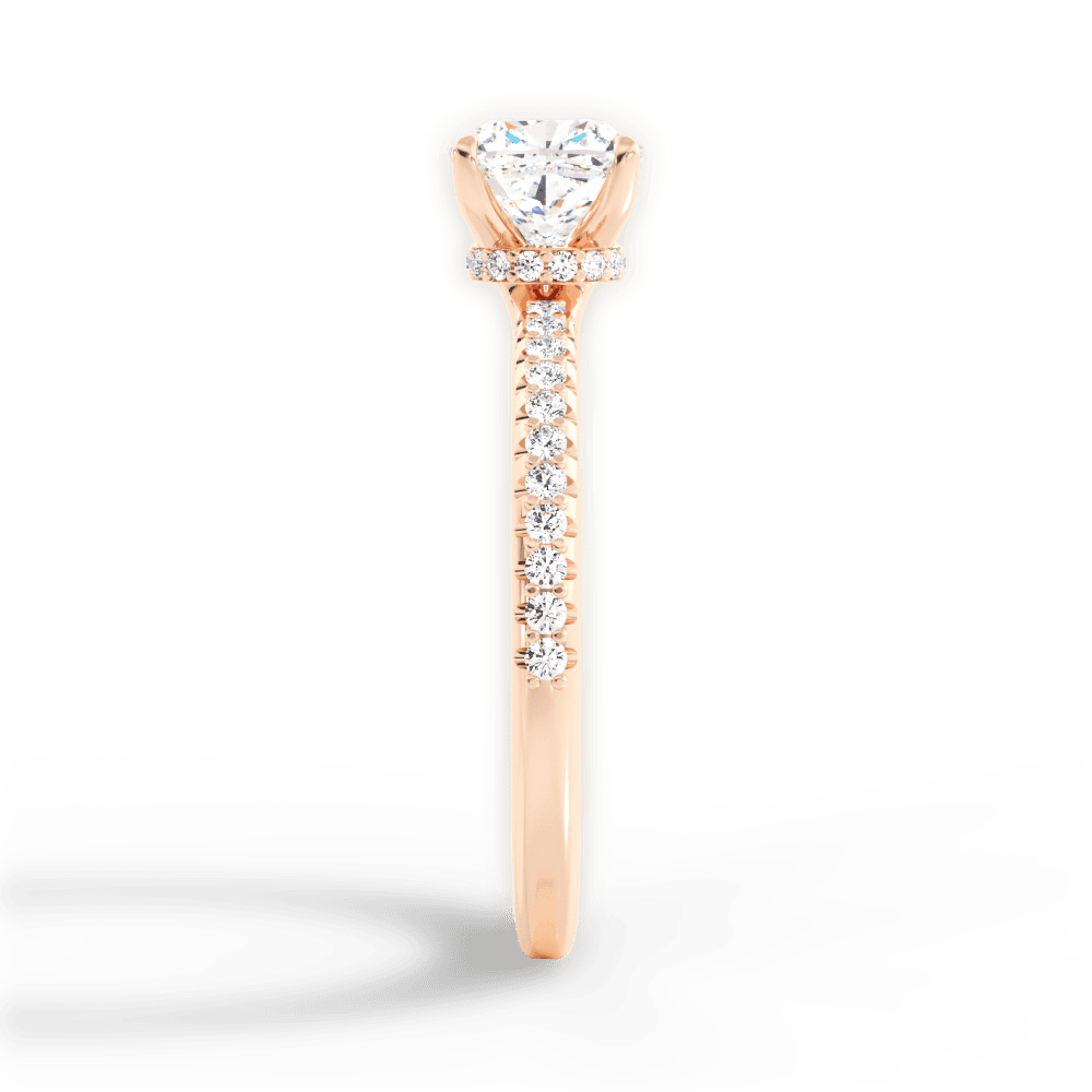 Giselle Cushion Cut Lab Grown Diamond 18Kt Rose Gold Engagement Ring - View 3