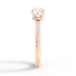 Giselle Cushion Cut Lab Grown Diamond 18Kt Rose Gold Engagement Ring - View 3