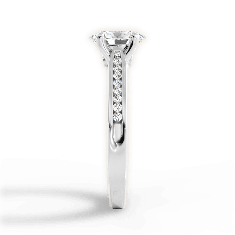 Elena Oval Cut Lab Grown Diamond 18Kt White Gold Engagement Ring - View 4