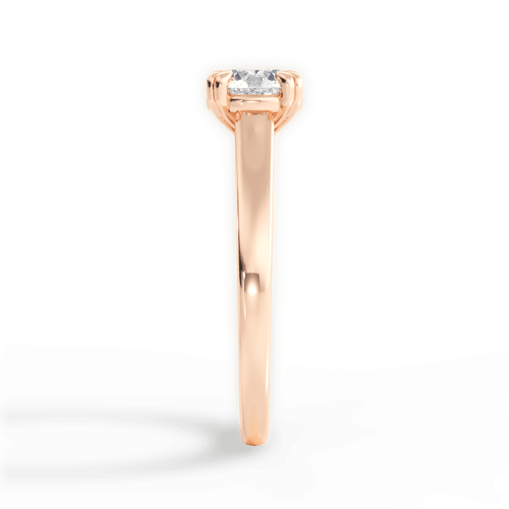 Courtney Round Cut Lab Grown Diamond 18Kt Rose Gold Engagement Ring - View 4