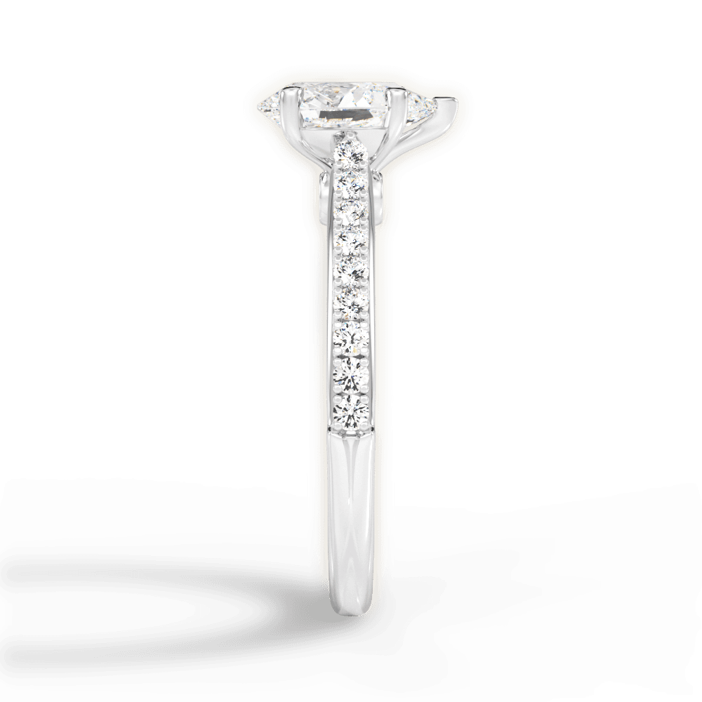 Frances Pear Cut Lab Grown Diamond 18Kt White Gold Engagement Ring - View 2