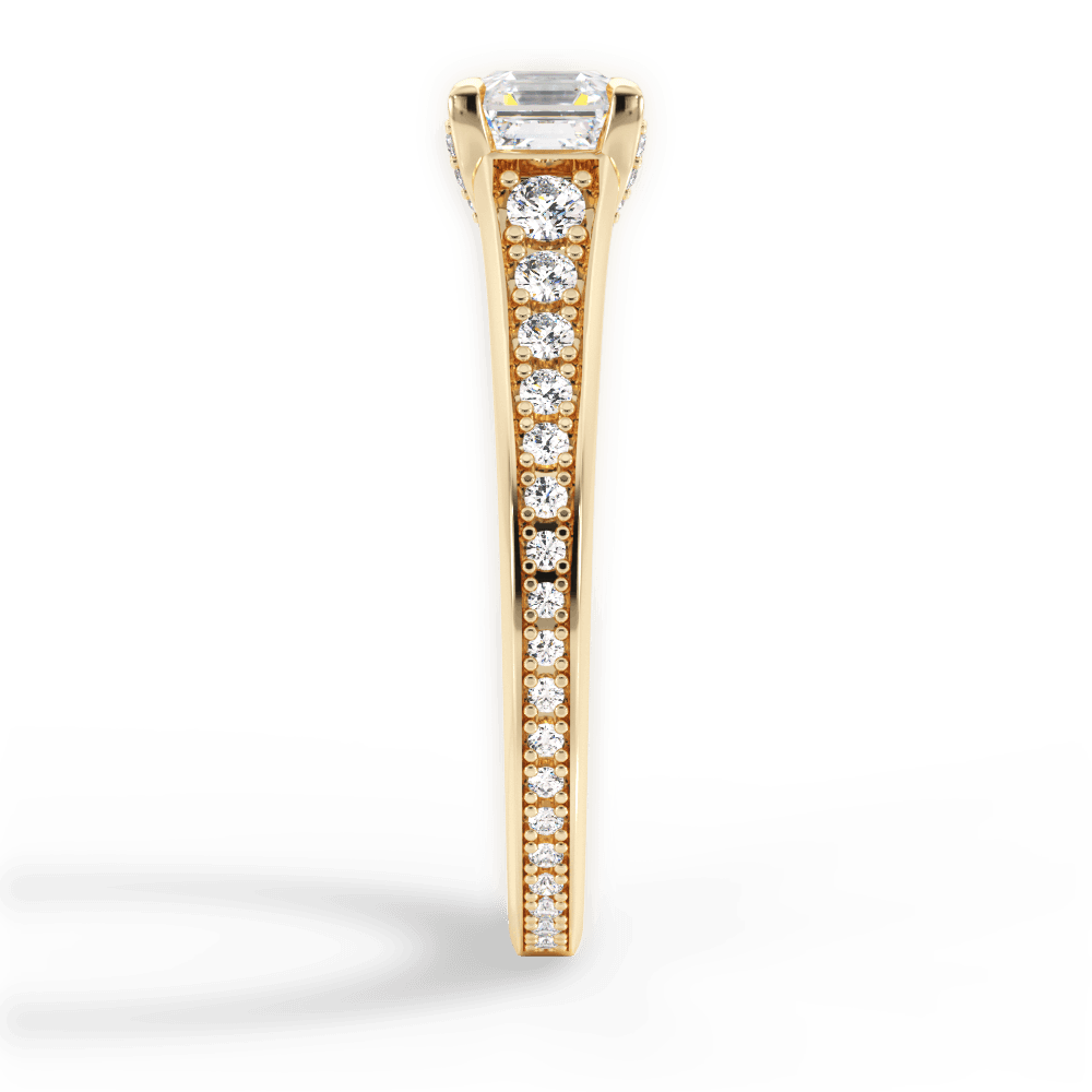 Leslie Asscher Cut Lab Grown Diamond 18Kt Yellow Gold Engagement Ring - View 4