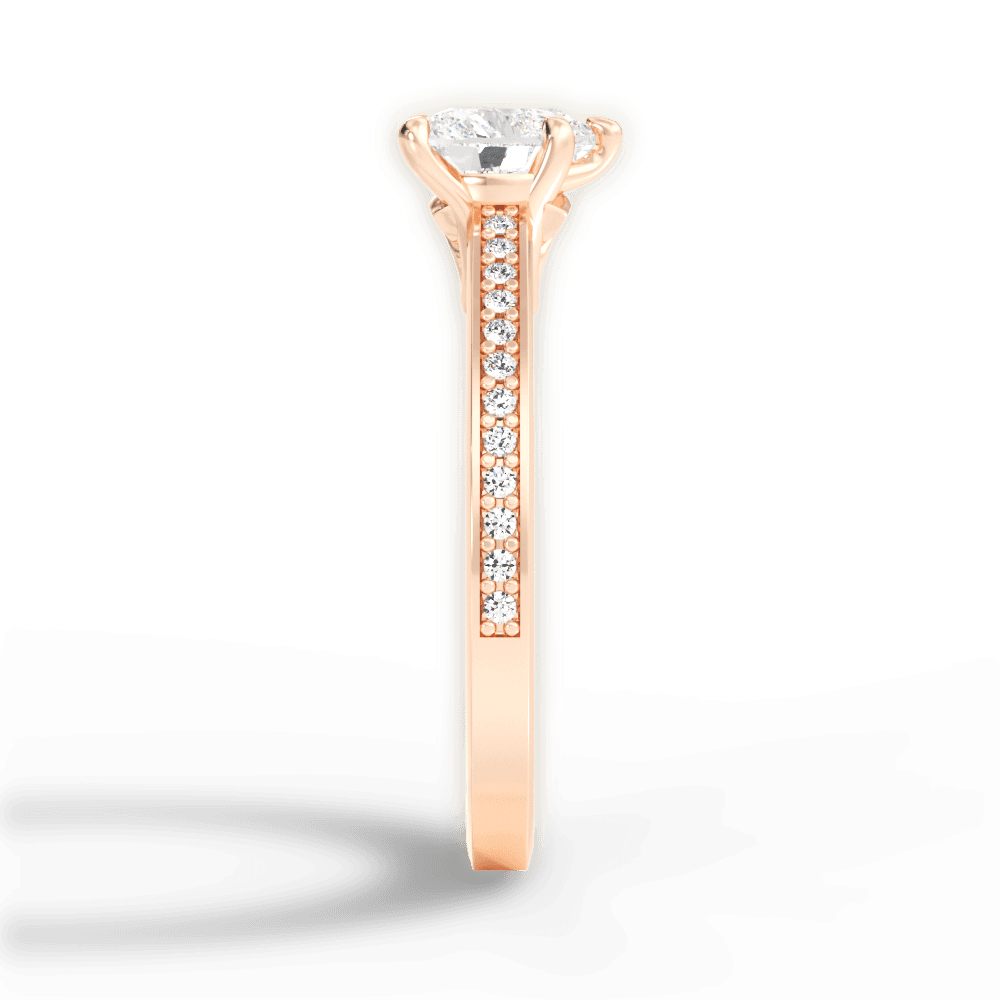 Donna Heart Cut Lab Grown Diamond 18Kt Rose Gold Engagement Ring - View 4