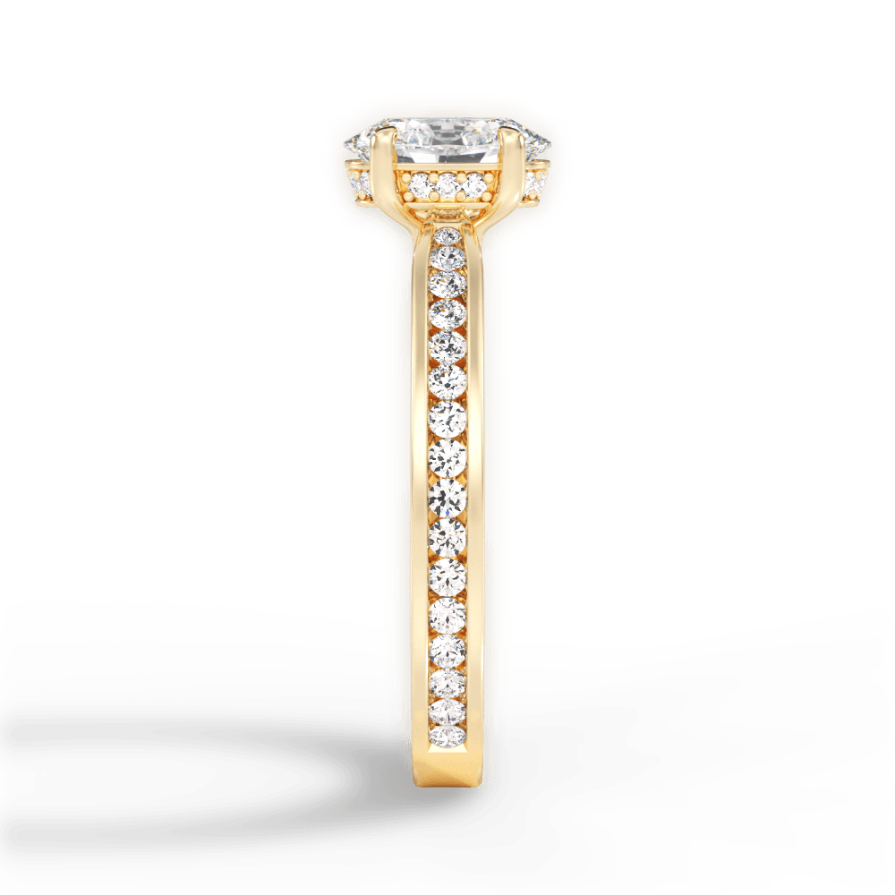 Katelyn Oval Cut Lab Grown Diamond 18Kt Yellow Gold Engagement Ring - View 4