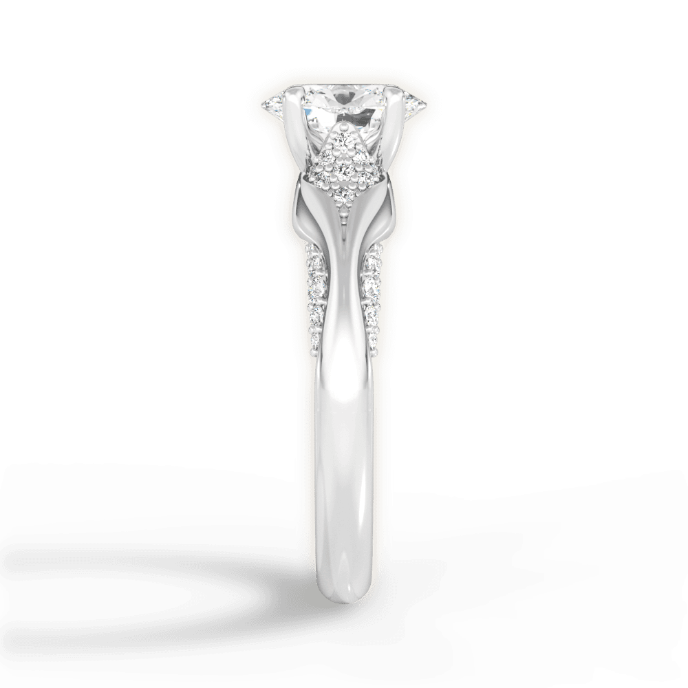 Isabel Oval Cut Lab Grown Diamond 18Kt White Gold Engagement Ring - View 3